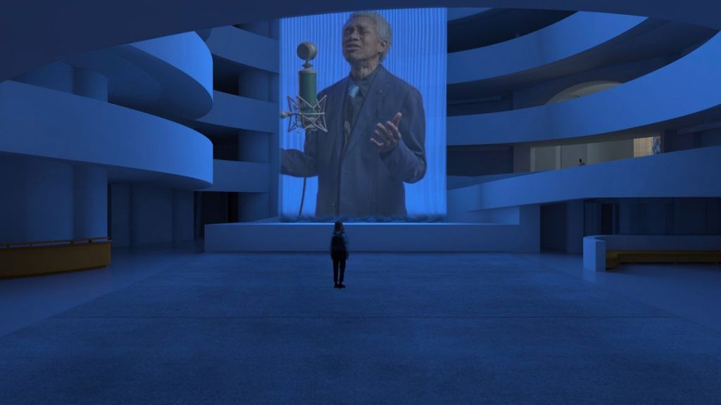 Installation view, "Wu Tsang: Anthem" at the Guggenheim Museum. Courtesy of the Guggenheim.
